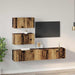 Set comodă TV Pe perete cu depozitare cu ușă 4 pcs Lemn vechi 80 x 30 x 30 cm - WALTI WALTI