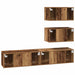Set comodă TV Pe perete cu depozitare cu ușă 4 pcs Lemn vechi 80 x 30 x 30 cm - WALTI WALTI