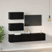 Set comodă TV Pe perete 4 pcs Stejar Negru Lemn prelucrat - WALTI WALTI