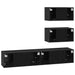 Set comodă TV Pe perete 4 pcs Stejar Negru Lemn prelucrat - WALTI WALTI