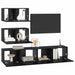 Set comodă TV Pe perete 4 pcs Stejar Negru Lemn prelucrat - WALTI WALTI