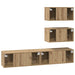 Set comodă TV Pe perete 4 pcs stejar artizanal 80 x 30 x 30 cm - WALTI WALTI