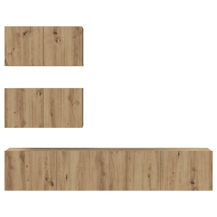 Set comodă TV Pe perete 4 pcs stejar artizanal 80 x 30 x 30 cm - WALTI WALTI