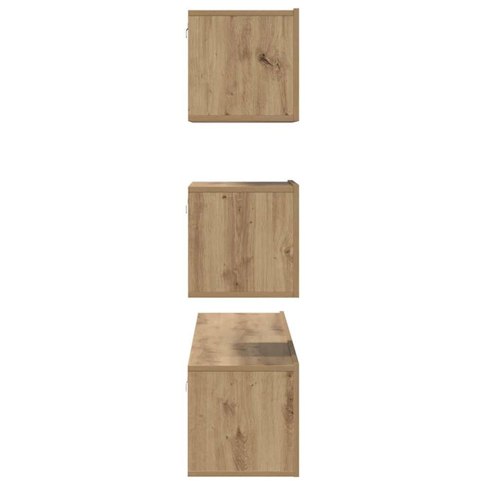 Set comodă TV Pe perete 4 pcs stejar artizanal 80 x 30 x 30 cm - WALTI WALTI