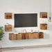 Set comodă TV Pe perete 7 pcs Lemn Vechi Lemn compozit - WALTI WALTI