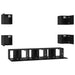 Set comodă TV Pe perete 7 pcs Stejar Negru Lemn compozit - WALTI WALTI