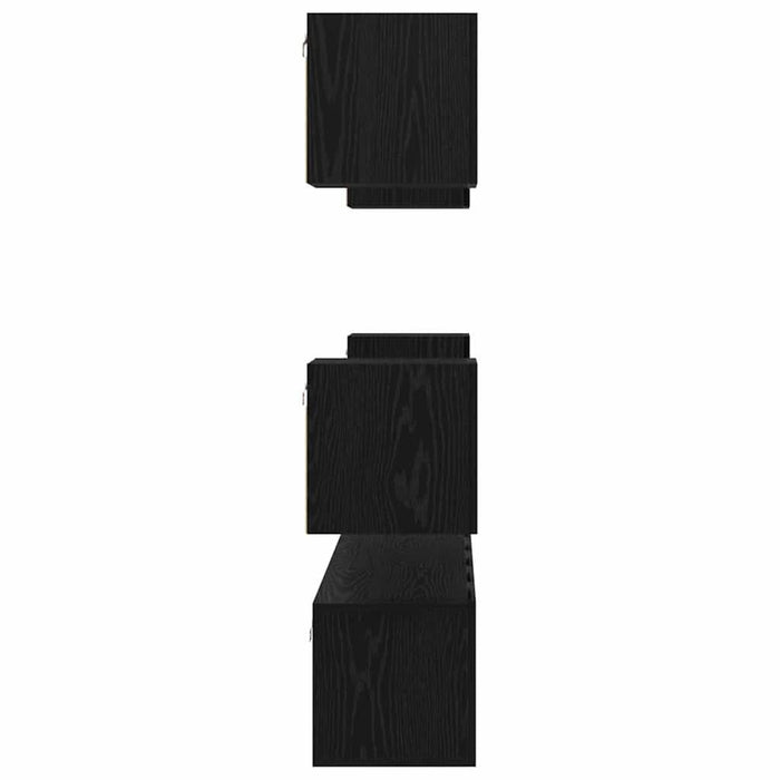 Set comodă TV Pe perete 7 pcs Stejar Negru Lemn compozit - WALTI WALTI