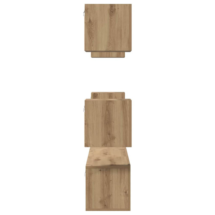 Set comodă TV 7 pcs Stejar Artizanal Lemn compozit WALTI