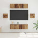 Set comodă TV Pe perete 6 pcs Lemn Vechi Lemn compozit - WALTI WALTI