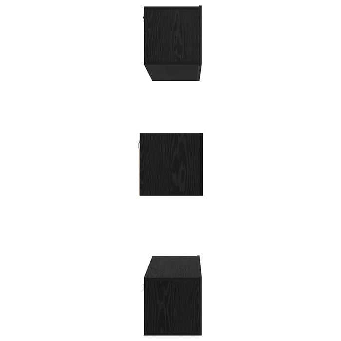 Set comodă TV Pe perete 6 pcs Stejar negru Lemn compozit - WALTI WALTI