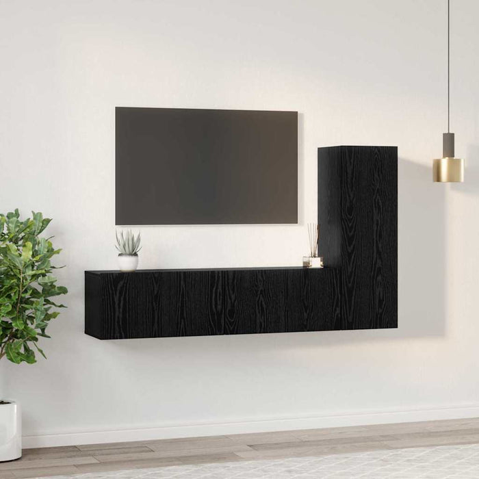 Set dulapuri TV 3 pcs Stejar negru mic 30.5 x 30 x 90 cm - WALTI WALTI