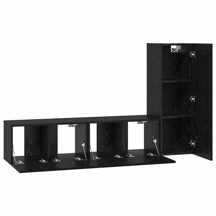 Set dulapuri TV 3 pcs Stejar negru mic 30.5 x 30 x 90 cm - WALTI WALTI