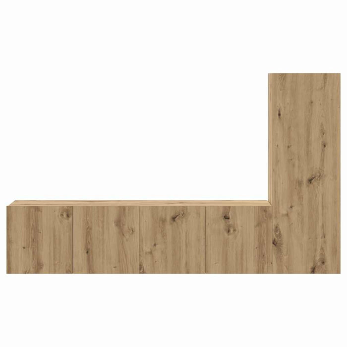 Set comodă TV cu raft 3 pcs stejar artizanal 150.5 x 30 x 90 cm - WALTI WALTI