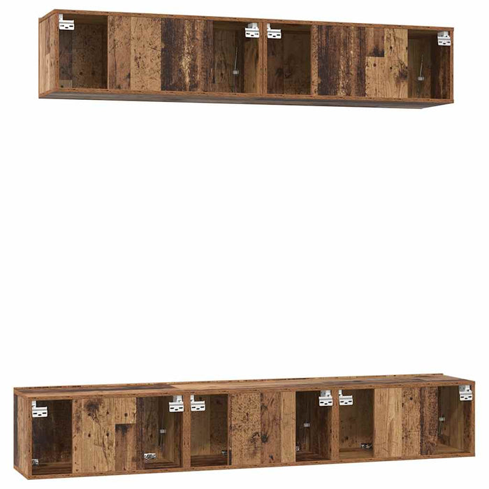 Set dulap TV 5 pcs Lemn vechi Standard Mediu Lemn compozit - WALTI WALTI