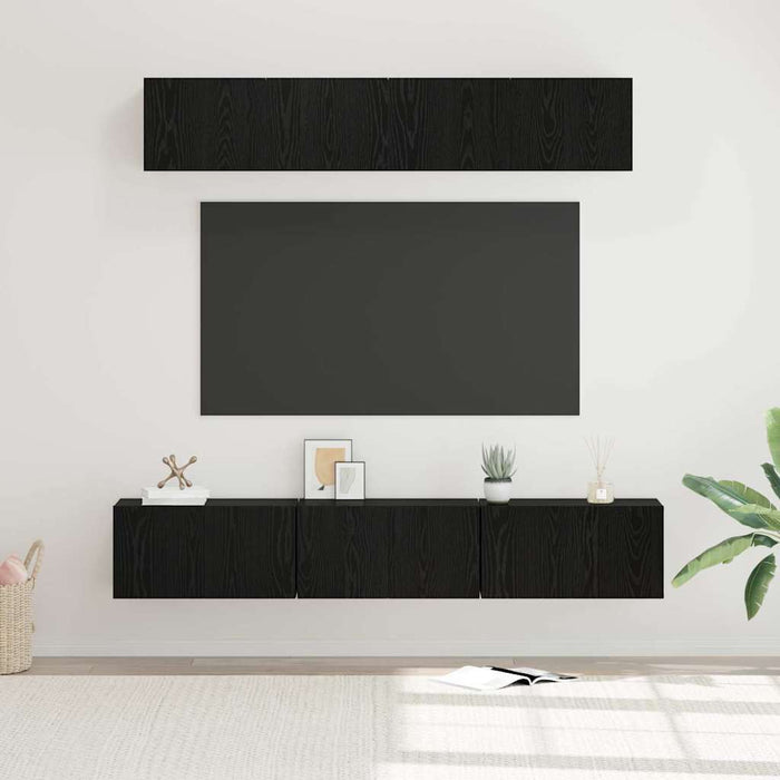 Set comodă TV 5 pcs Stejar Negru Mediu 80 x 30 x 30.5 cm - WALTI WALTI