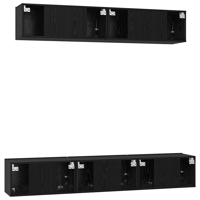 Set comodă TV 5 pcs Stejar Negru Mediu 80 x 30 x 30.5 cm - WALTI WALTI