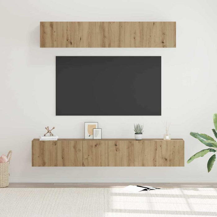 Set comodă TV 5 pcs Stejar Artizanal Lemn compozit WALTI