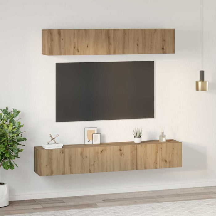 Set comodă TV 5 pcs Stejar Artizanal Lemn compozit WALTI