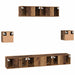 Set comodă TV Pe perete 7 pcs Lemn Vechi Lemn compozit - WALTI WALTI