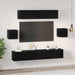 Set comodă TV Pe perete 7 pcs Stejar Negru Lemn compozit - WALTI WALTI