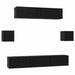 Set comodă TV Pe perete 7 pcs Stejar Negru Lemn compozit - WALTI WALTI