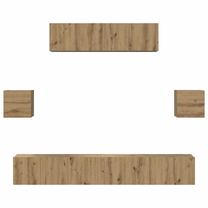 Set comodă TV Pe perete 7 pcs Stejar Artizanal Lemn compozit - WALTI WALTI
