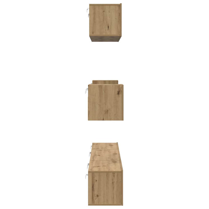 Set comodă TV Pe perete 7 pcs Stejar Artizanal Lemn compozit - WALTI WALTI