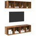 Set comodă TV Pe perete 3 pcs Lemn Vechi Lemn compozit - WALTI WALTI