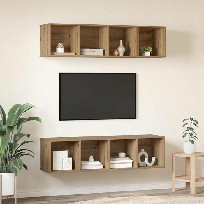 Set comodă TV Pe perete 3 pcs Stejar Artizanal Lemn compozit - WALTI WALTI