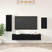 Set comodă TV Pe perete 4 pcs Stejar Negru Lemn compozit - WALTI WALTI