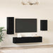 Set comodă TV Pe perete 4 pcs Stejar Negru Lemn compozit - WALTI WALTI