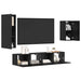 Set comodă TV Pe perete 4 pcs Stejar Negru Lemn compozit - WALTI WALTI