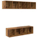 Set comodă TV Pe perete 4 pcs Lemn Vechi Lemn compozit - WALTI WALTI