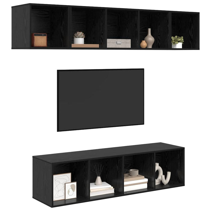 Set comodă TV 4 pcs Stejar negru 37 x 37 x 142.5 cm - WALTI WALTI