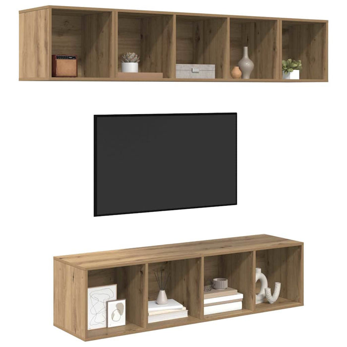 Set comodă TV 4 pcs stejar artizanal 37 x 37 x 142.5 cm - WALTI WALTI
