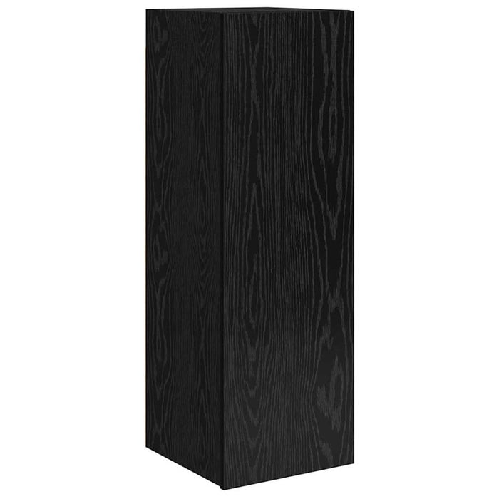 Set comodă TV Pe perete 9 pcs Stejar Negru Lemn compozit - WALTI WALTI