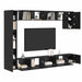 Set comodă TV Pe perete 9 pcs Stejar Negru Lemn compozit - WALTI WALTI