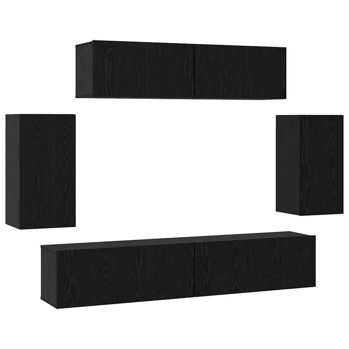 Dulap pentru TV pe Perete 6 pcs Stejar negru Lemn compozit - WALTI WALTI