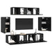 Dulap pentru TV pe Perete 6 pcs Stejar negru Lemn compozit - WALTI WALTI