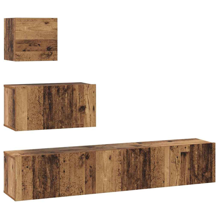 Set comodă TV 4 pcs Lemn vechi 80 x 30 x 30 cm Lemn compozit - WALTI WALTI