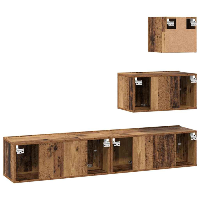 Set comodă TV 4 pcs Lemn vechi 80 x 30 x 30 cm Lemn compozit - WALTI WALTI