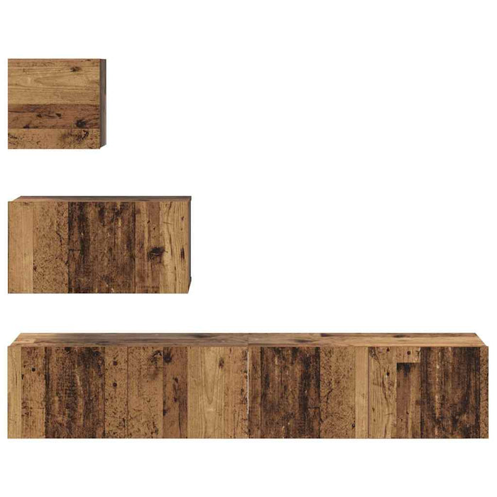 Set comodă TV 4 pcs Lemn vechi 80 x 30 x 30 cm Lemn compozit - WALTI WALTI