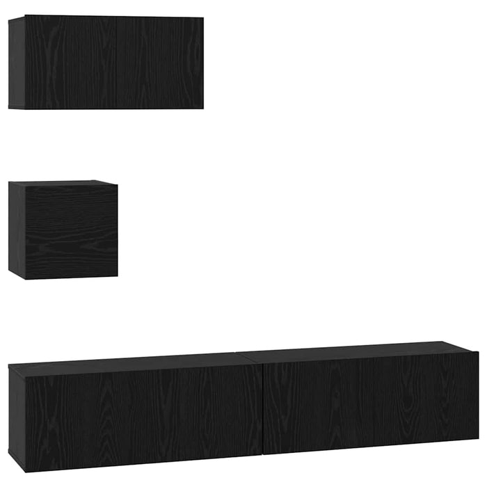 Set comodă TV 4 pcs Stejar negru 80 x 30 x 30 cm Lemn compozit - WALTI WALTI