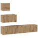 Set comodă TV Pe perete Altele 4 pcs stejar artizanal 80 x 30 x 30 cm - WALTI WALTI