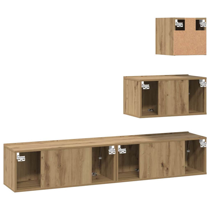 Set comodă TV Pe perete Altele 4 pcs stejar artizanal 80 x 30 x 30 cm - WALTI WALTI