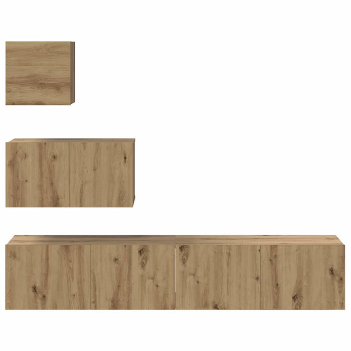 Set comodă TV Pe perete Altele 4 pcs stejar artizanal 80 x 30 x 30 cm - WALTI WALTI