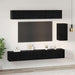 Set comodă TV 6 pcs Stejar negru 100 x 30 x 30 cm Lemn compozit - WALTI WALTI