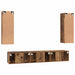 Set comodă TV Pe perete 5 pcs Lemn Vechi Lemn compozit - WALTI WALTI