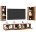 Set comodă TV Pe perete 5 pcs Lemn Vechi Lemn compozit - WALTI WALTI
