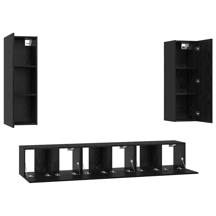 Set comodă TV 5 pcs Stejar negru Mediu 30.5 x 30 x 90 cm - WALTI WALTI